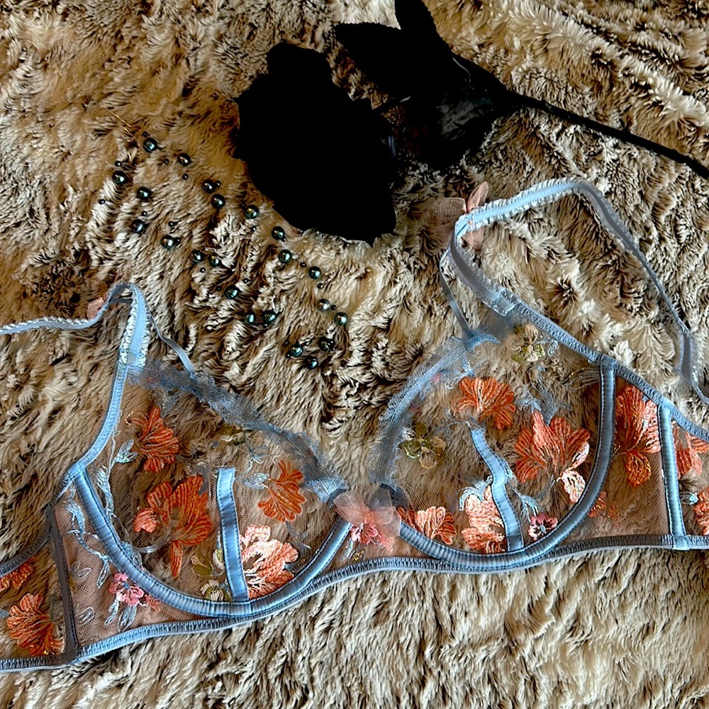 For love and lemons lily bra blue Victoria secret